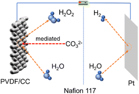 Graphical abstract: Water oxidation to H2O2 on surface-modified carbon cloth electrodes