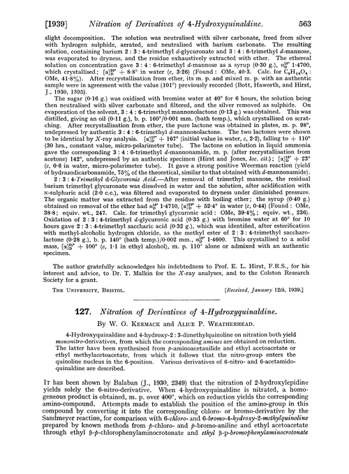 127. Nitration of derivatives of 4-hydroxyquinaldine