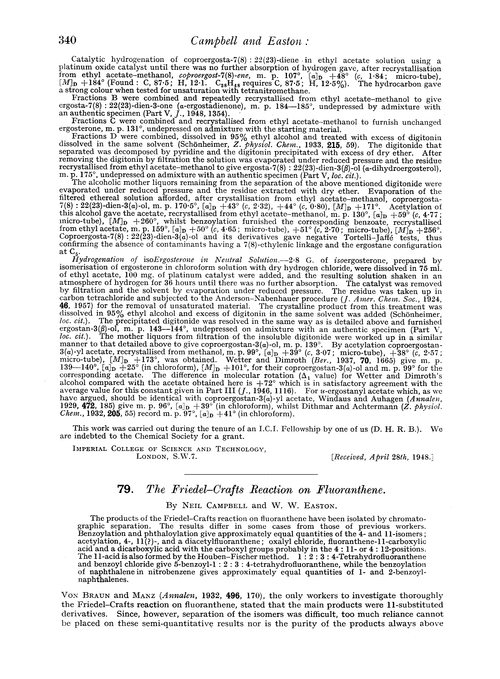 79. The Friedel–Crafts reaction on fluoranthene