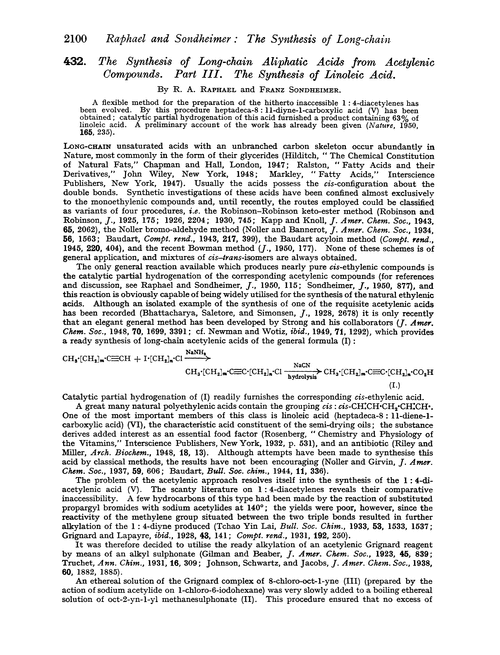 432. The synthesis of long-chain aliphatic acids from acetylenic compounds. Part III. The synthesis of linoleic acid