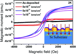 Graphical abstract: Unusual ferromagnetic behaviour of embedded non-functionalized Au nanoparticles in Bi/Au bilayer films