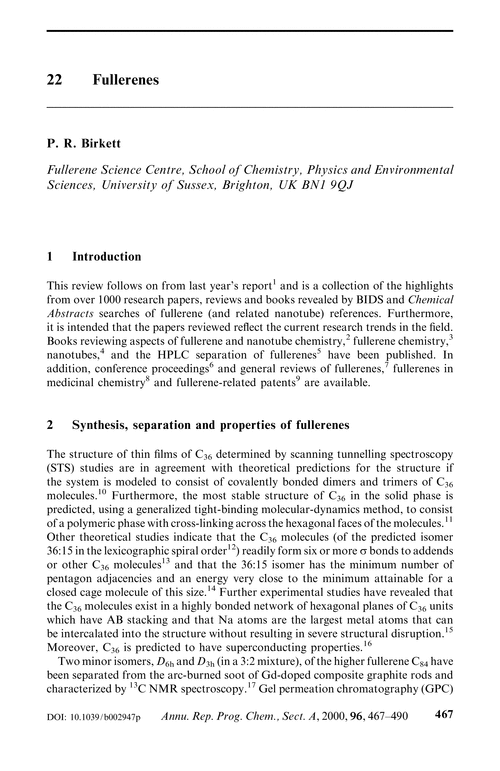 22 Fullerenes