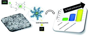 Graphical abstract: Polymer–gold nanohybrids with potential use in bimodal MRI/CT: enhancing the relaxometric properties of Gd(iii) complexes