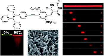 Graphical abstract: Twisted intramolecular charge transfer, aggregation-induced emission, supramolecular self-assembly and the optical waveguide of barbituric acid-functionalized tetraphenylethene