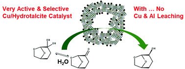 Graphical abstract: Catalytic hydrogenation of dihydrolevoglucosenone to levoglucosanol with a hydrotalcite/mixed oxide copper catalyst