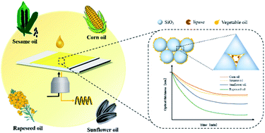 Graphical abstract: Real-time monitoring of the hydrolysis of vegetable oils loaded in silica colloidal crystal films with lipase by optical interferometry