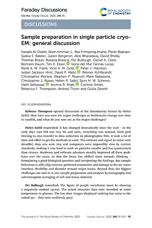 Sample preparation in single particle cryo-EM: general discussion