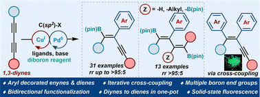 Graphical abstract: Cu(I)/Pd(0) cooperative catalysis enabled regioselective C(sp2)-carboboration of 1,3-diynes