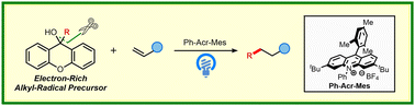 Graphical abstract: Generation of alkyl radicals via C(sp3)–C(sp3) bond cleavage of xanthene-based precursors for photocatalytic Giese-type reaction