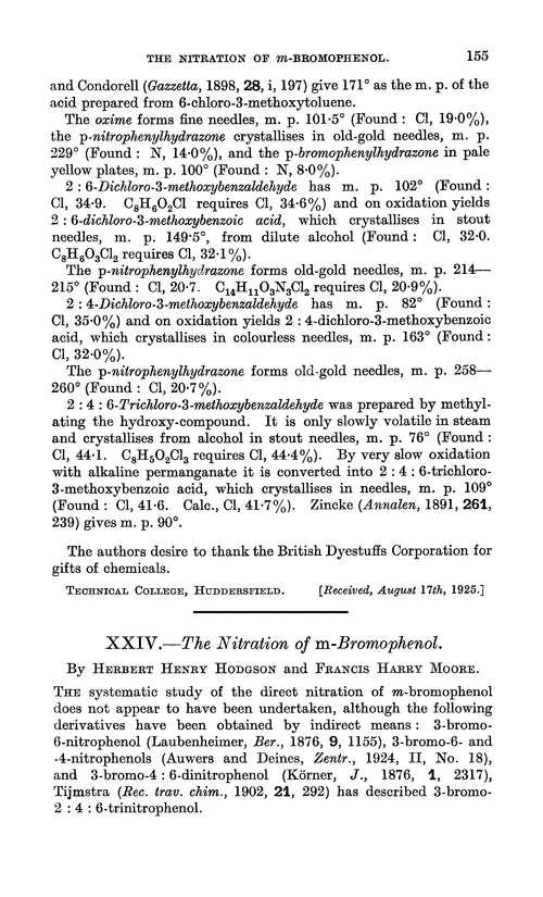 XXIV.—The nitration of m-bromophenol