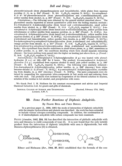 50. Some further reactions of diphenic anhydride