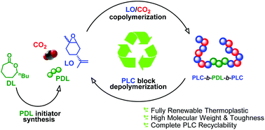 Graphical abstract: High elasticity, chemically recyclable, thermoplastics from bio-based monomers: carbon dioxide, limonene oxide and ε-decalactone