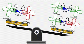 Graphical abstract: Competing double-exchange/super-exchange ordering for enhanced water oxidation kinetics