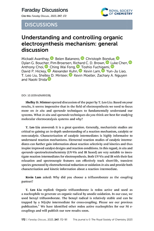 Understanding and controlling organic electrosynthesis mechanism: general discussion