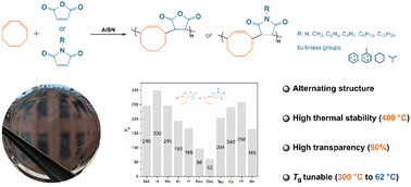 Graphical abstract: Free radical copolymerization of 1,3-cyclooctadiene with maleic anhydride or N-substituted maleimides: a simple way to obtain high-performance transparent plastics