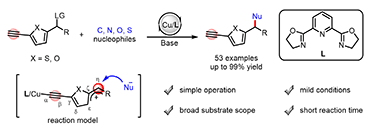 Graphical abstract: Copper-catalyzed remote nucleophilic substitution of 5-ethynylthiophene esters