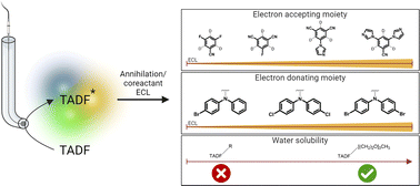Graphical abstract: Tunable electrochemiluminescence of TADF luminophores: manipulating efficiency and unveiling water-soluble emitters