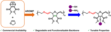 Graphical abstract: Towards degradable and functionalizable polymers: alternating ring-opening metathesis copolymerization of oxanorbornadiene dicarboxylate and 2,3-dihydrofuran