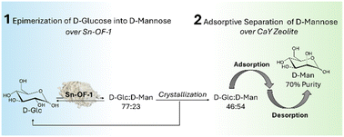 Graphical abstract: Heterogeneous catalytic epimerization of d-glucose to d-mannose by a tin-organic framework