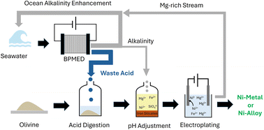 Graphical abstract: Nickel extraction from olivine using waste acid from an electrochemical marine CO2 removal process