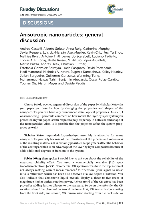 Anisotropic nanoparticles: general discussion