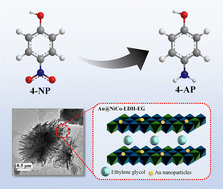 Graphical abstract: Solvent mediated hierarchically porous NiCo-LDH decorated with Au nanoparticles for catalytic platforms