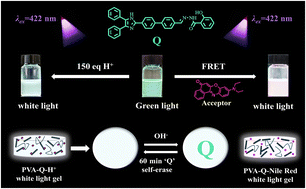 Graphical abstract: Information encryption gels based respectively on acid-induced response and fluorescence resonance energy transfer white-light materials