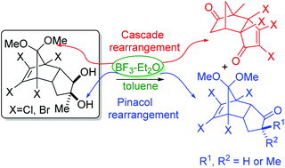 Graphical abstract: BF3-Et2O mediated skeletal rearrangements of norbornyl appended cyclopentanediols