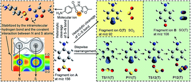 Graphical abstract: Fragmentation of typical sulfonamide drugs via heterolytic bond cleavage and stepwise rearrangement