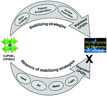 Graphical abstract: Stabilization of CsPbBr3 quantum dots for photocatalysis, imaging and optical sensing in water and biological medium: a review