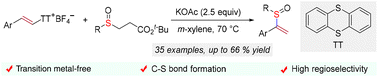 Graphical abstract: Transition metal-free and regioselective alkenyl C–S cross-coupling reaction of alkenylsulfonium salts