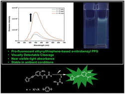 Graphical abstract: Pro-fluorescent ethynylthiophene-based o-nitrobenzyl photolabile protecting group for hydroxamic acid synthesis