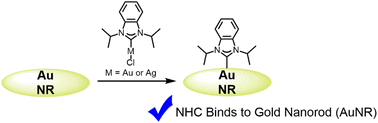 Graphical abstract: One-step functionalization of gold nanorods with N-heterocyclic carbene ligands