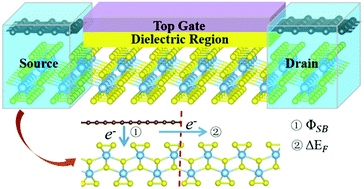 Graphical abstract: TiS3 sheet based van der Waals heterostructures with a tunable Schottky barrier