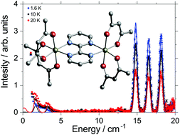 Graphical abstract: Magnetic properties of transition metal dimers probed by inelastic neutron scattering