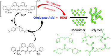 Graphical abstract: The NIR-sensitized cationic photopolymerization of oxetanes in combination with epoxide and acrylate monomers