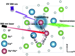 Graphical abstract: CaSc2O4 hosted upconversion and downshifting luminescence