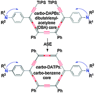 Graphical abstract: Highly π electron-rich macro-aromatics: bis(p-aminophenyl)-carbo-benzenes and their DBA acyclic references