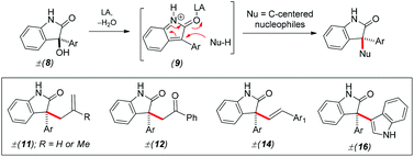 Graphical abstract: Acid-catalyzed reactions of 3-hydroxy-2-oxindoles with electron-rich substrates: synthesis of 2-oxindoles with all-carbon quaternary center