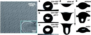 Graphical abstract: Robust diamond meshes with unique wettability properties