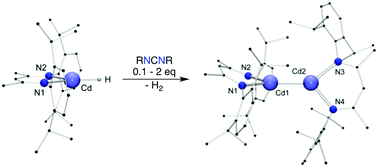 Graphical abstract: Carbodiimides as catalysts for the reduction of a cadmium hydride complex