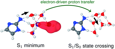 Graphical abstract: Electron-driven proton transfer enables nonradiative photodeactivation in microhydrated 2-aminoimidazole