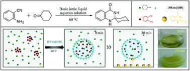 Graphical abstract: Basic ionic liquid as catalyst and surfactant: green synthesis of quinazolinone in aqueous media