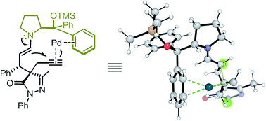 Graphical abstract: Proline bulky substituents consecutively act as steric hindrances and directing groups in a Michael/Conia-ene cascade reaction under synergistic catalysis