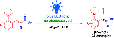 Graphical abstract: Visible light triggered photo-decomposition of vinyl azides to (E)-stilbene derivatives via 1,2-acyl migration