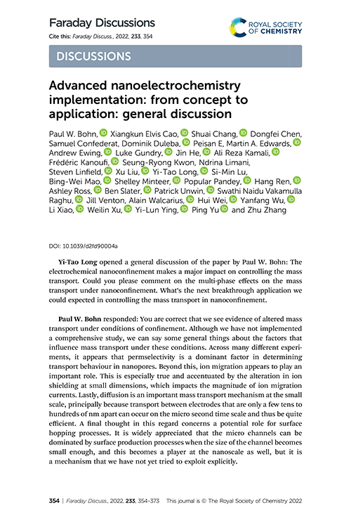 Advanced nanoelectrochemistry implementation: from concept to application: general discussion