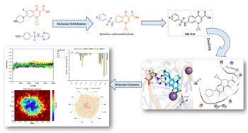 Graphical abstract: Novel desfluoroquinolone–sulfonamide hybrids as potential anti-MRSA agents: synthesis, drug-likeness, molecular docking, and molecular dynamics simulation study