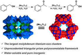 Graphical abstract: Self-assembly of a giant molybdenum titanium-oxo cluster [Mo42Ti12(O2)24] for bifunctional oxidation catalysis