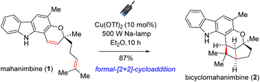 Graphical abstract: Total synthesis of bicyclomahanimbine by Cu(ii)-promoted photoredox process