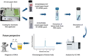 Graphical abstract: Development of a disposable paper-based thin film solid-phase microextraction sampling kit to quantify ketone body